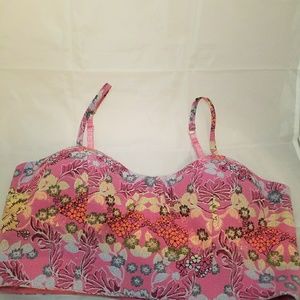 NWT BEBE Jacquard Princess Seam Bra Top Size 8